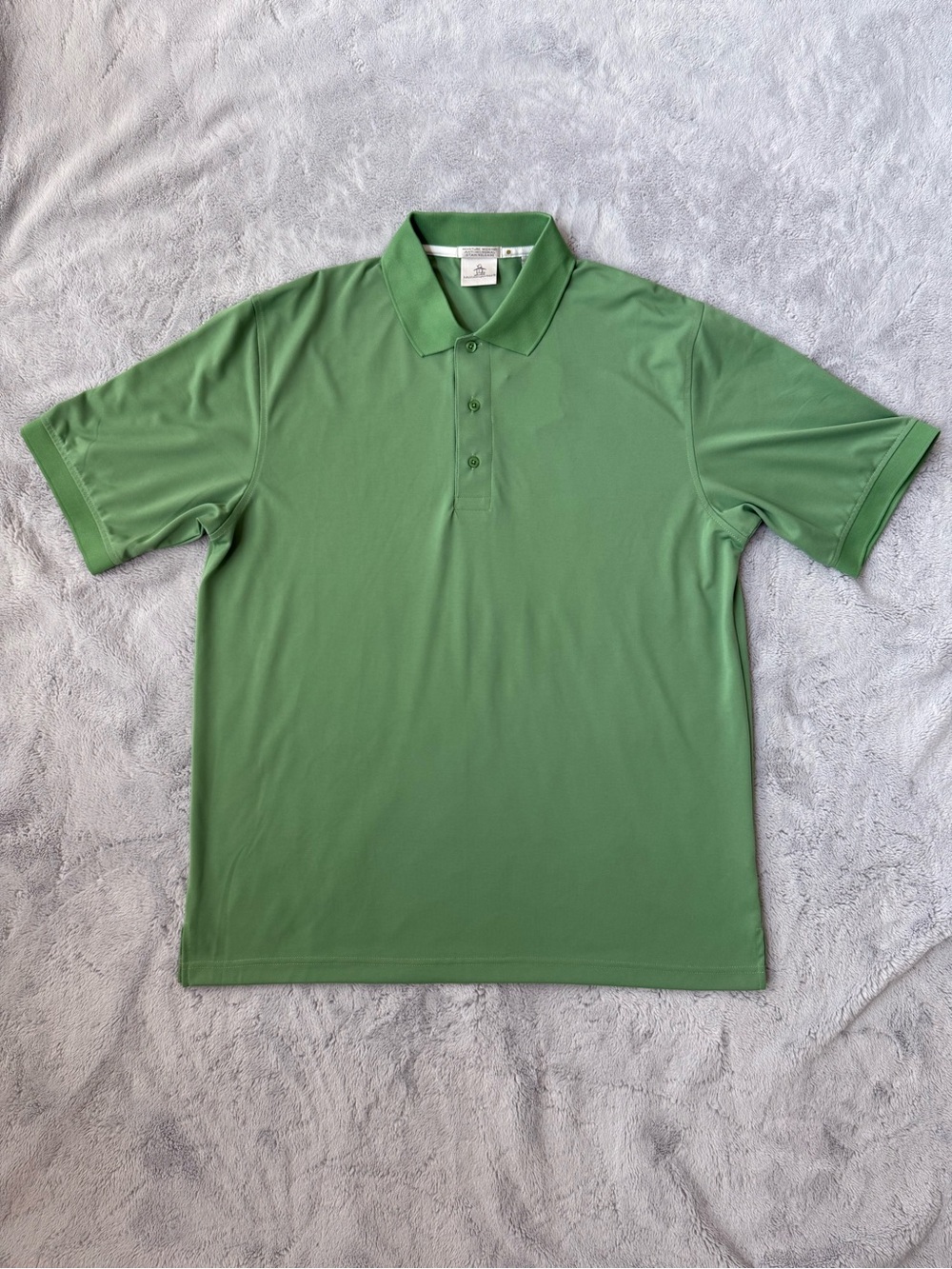 Men's Green Polo Shirt - Short Sleeve Performance Style